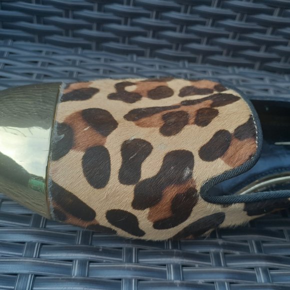 Metallic toe Leopard print Jessica Simpson flats Size 10 - Picture 2 of 10